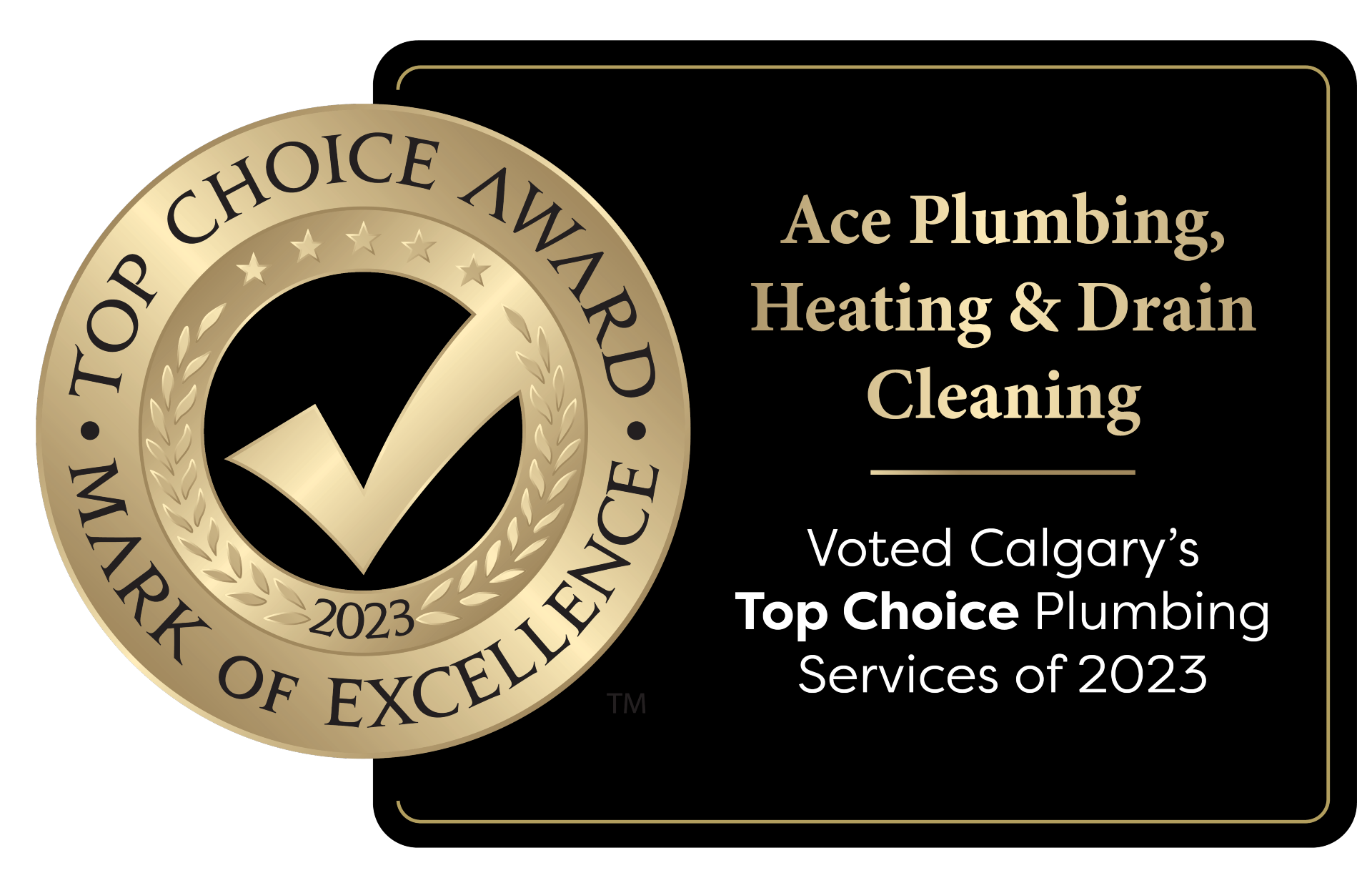 Top Choice award. Ace Plumbing and Heating voted Calgary's Top Choice Plumbing Services of 2023