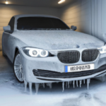 Image of a frozen car in a garage without gas garage heaters.